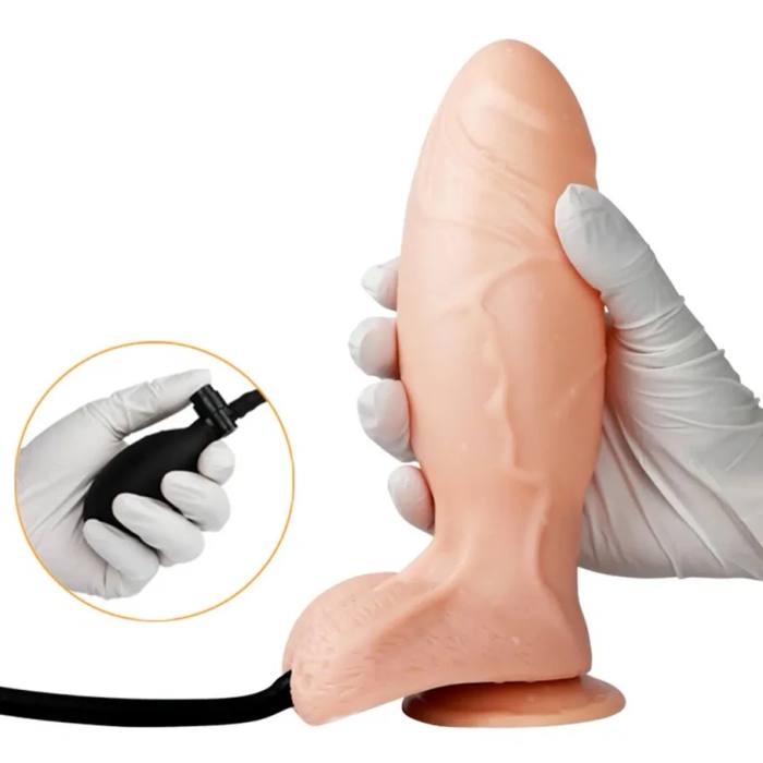Dildo Inflable con Testículos 19cm