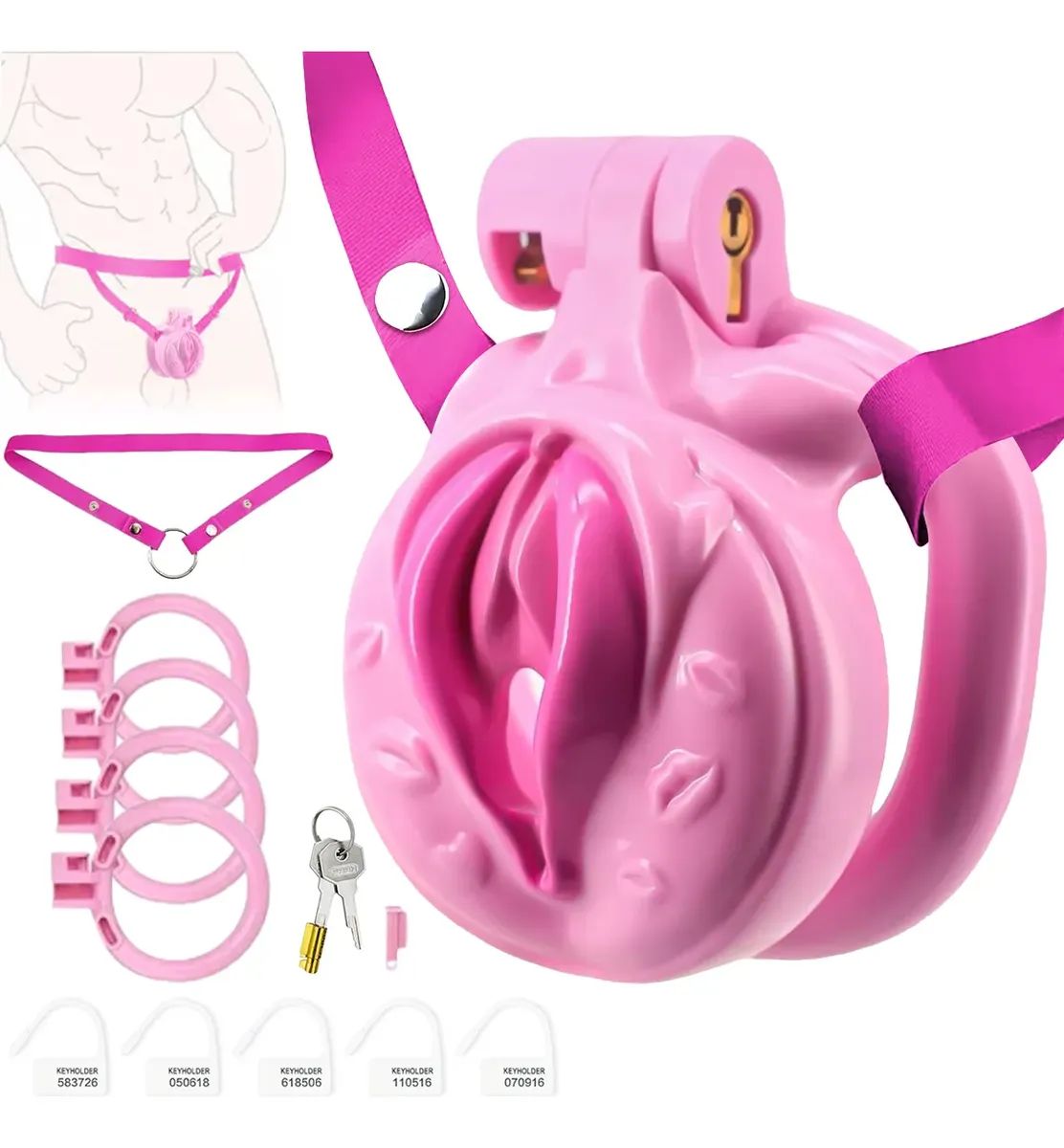 Jaula de Castidad Pequeña Con Forma De Vulva